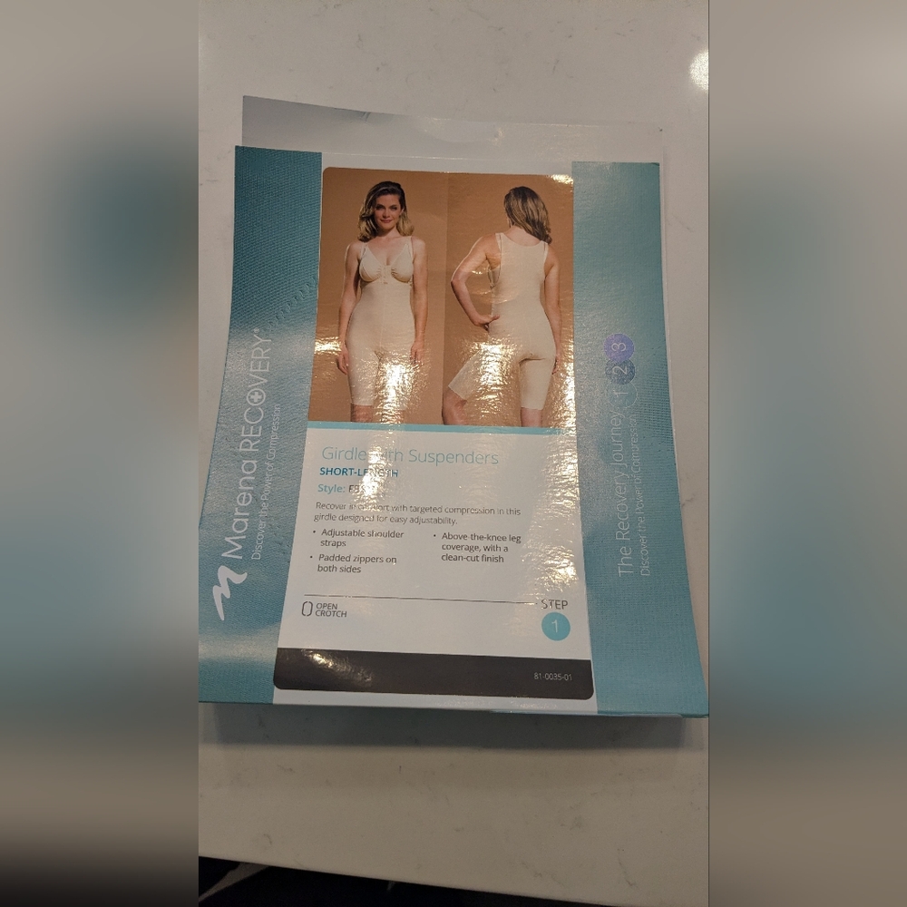 Marena Recovery Girdle With Suspenders Black XS